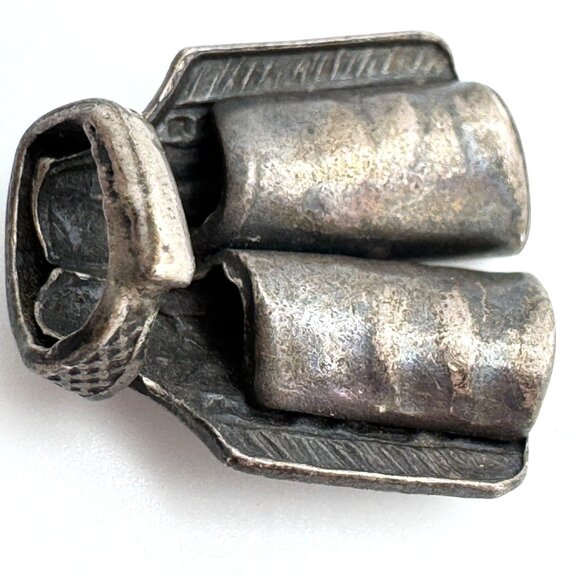 Sterling Silver Western Cowboy Charm Set Boot Spur Hat Chaps Money Bag Vintage - Picture 9 of 13